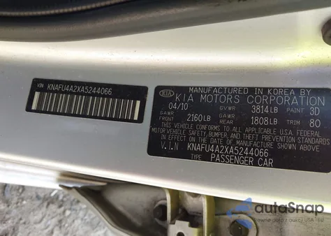 2010 Kia Forte Ex from USA, damaged, VIN KNAFU4A2XA5244066